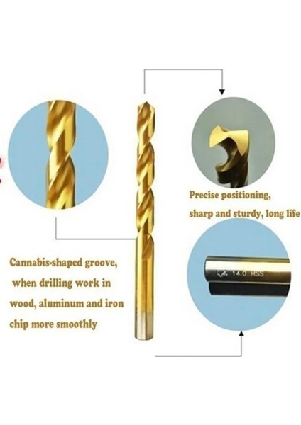 Şerit 50 Adet Titanyum Kaplı Hss Yüksek Hız Çeliği Matkap Ucu Seti Aracı 1/1.5/2/2.5/3mm Altın/gümüş Matkap Ucu Araçları Elektrikli Alet Aksesuarları (Yurt Dışından) indirimleri