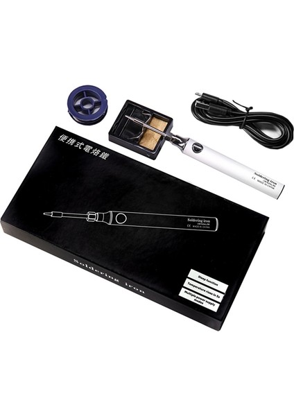 Sivri Uç 8-10W, Kaynak Akıları ile 5V 8W Elektrikli Havya USB Şarj Edilebilir Taşınabilir Ayarlanabilir Sıcaklık Seramik Çekirdek Isıtma Kaynak Onarım Araçları (Yurt Dışından) fırsatları