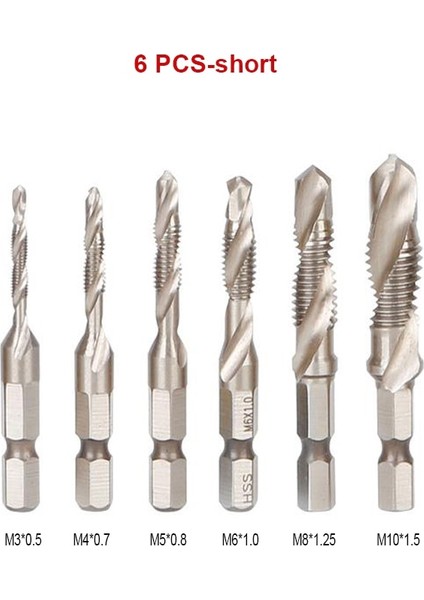 M10 S Gümüş El Dokunun Matkap Uçları Hss 4341 Vida Spiral Nokta Konu M3 M4 M5 M6 M8 M10 Metal Işleme Hex Shank Makine Kılavuzları Kiti Metrik Fiş (Yurt Dışından)