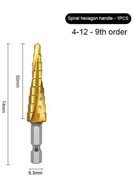 S 4-12-9 3 Adet/takım 3-12MM 4-12MM 4-20MM Hss Düz Oluk Adım Matkap Ucu Titanyum Kaplamalı Ahşap Metal Delik Kesici Çekirdek Delme Alet Takımı (Yurt Dışından)