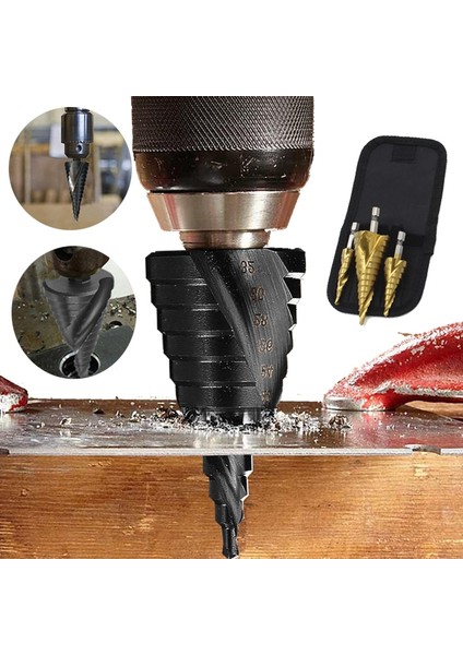S 4-12-9 3 Adet/takım 3-12MM 4-12MM 4-20MM Hss Düz Oluk Adım Matkap Ucu Titanyum Kaplamalı Ahşap Metal Delik Kesici Çekirdek Delme Alet Takımı (Yurt Dışından) fırsatları