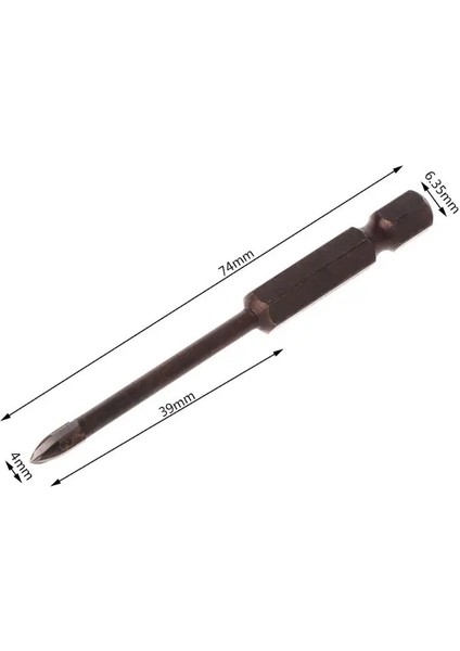 8mm Tungsten Karbür Cam Matkap Ucu Seti Alaşım Karbür Noktası 4 Kesme Kenarı ile Kiremit ve Cam Çapraz Mızrak Kafa Matkap Uçları (Yurt Dışından)