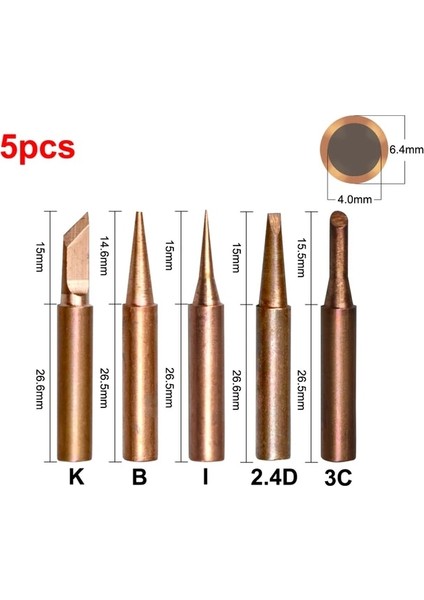 F 1 Adet/5 Adet 900M T Serisi Saf Bakır Havya Ucu Kurşunsuz Kaynak Sting Hakko 936 FX-888D 852D + Havya Istasyonu (Yurt Dışından)