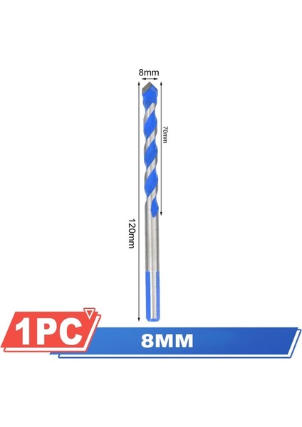 Mavi 8mm Oauee Dişli Üçgen Tungsten Çelik Duvar Karosu Beton Delme Ucu Ev Mermer Derebeyi Elmas El Elektrikli Matkap (Yurt Dışından)