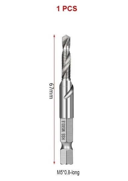 M5 L Gümüş El Dokunun Matkap Uçları Hss 4341 Vida Spiral Nokta Konu M3 M4 M5 M6 M8 M10 Metal Işleme Hex Shank Makine Kılavuzları Kiti Metrik Fiş (Yurt Dışından)
