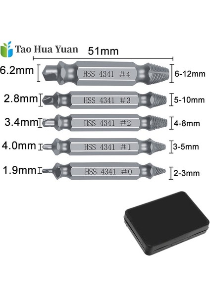 Kutu ile 5 Adet Gümüş 4/5/6 Pcs Hasarlı Vida Çıkarıcı Matkap Ucu Seti Soyulmuş Kırık Vida Cıvata Sökücü Çıkarıcı Kolayca Yıkım Araçlarını Çıkarın Aa (Yurt Dışından)