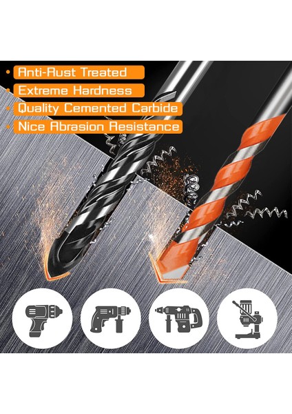 Turuncu 6mm Oauee Dişli Üçgen Tungsten Çelik Duvar Karosu Beton Delme Ucu Ev Mermer Derebeyi Elmas El Elektrikli Matkap (Yurt Dışından) modelleri