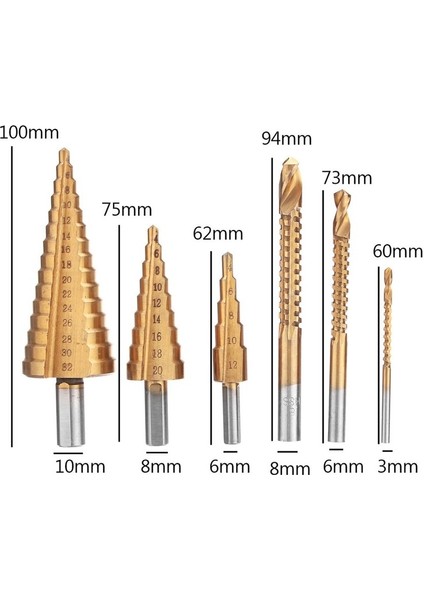 Siyah Hss Çelik Titanyum Adım Matkap Ucu Seti 4-12/20/32MM Metal Delik Kesici Ahşap Koni Çekirdek Delme Delik Testere Aracı Büküm Testere Matkap (Yurt Dışından) fırsatları