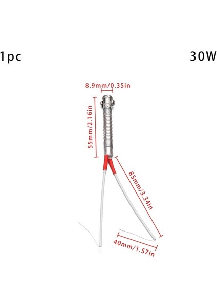 30W Stil 2 Sıcak Satış 30/40/60W Dayanıklı Havya Çekirdek Isıtma Elemanı Yedek Kaynak Ekipmanları Kaynak Aracı Metal Işleme Aksesuarı (Yurt Dışından)