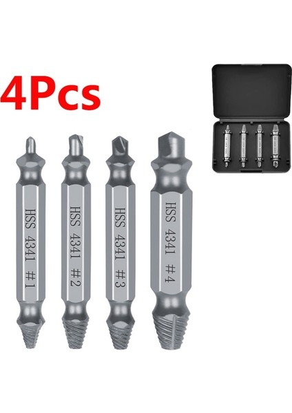 4 Adet Gümüş Kutusu ile 4/5/6 Pcs Hasarlı Vida Çıkarıcı Matkap Ucu Seti Soyulmuş Kırık Vida Cıvata Sökücü Çıkarıcı Kolayca Yıkım Araçlarını Çıkarın (Yurt Dışından)