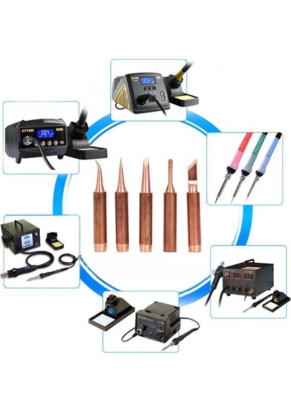 Altın 5 Adet 5/10 Adet 900M-T Havya Manyetik Olmayan Saf Bakır Lehim Ipuçları 936 907 Kol Muhafaza Lehimleme Araçları Markalama Demir Ucu (Yurt Dışından) fiyatları
