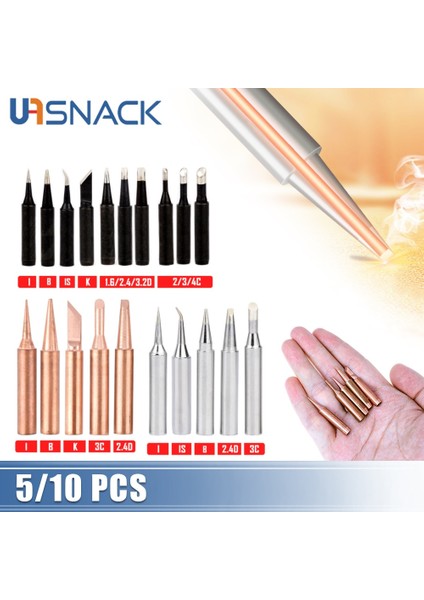 Altın 5 Adet 5/10 Adet 900M-T Havya Manyetik Olmayan Saf Bakır Lehim Ipuçları 936 907 Kol Muhafaza Lehimleme Araçları Markalama Demir Ucu (Yurt Dışından) fırsatları