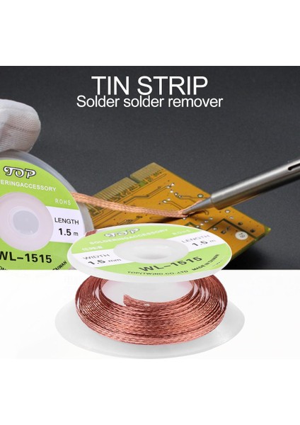 3 Adet 3.0mm 1.5m Lehim Sökücü Örgü Lehim Sökücü Fitil Düşük Kalıntı Kalay Şerit Tamir Araçları Doğru Maksimum Kalay Emme Kapasitesini Sağlayın (Yurt Dışından) fiyatları