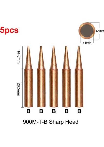 5 Adet B 1/4/5 Adet 900M T Serisi Saf Bakır Havya Ucu Kurşunsuz Kaynak Sting Hakko 936 FX-888D 852D + Havya Istasyonu (Yurt Dışından)