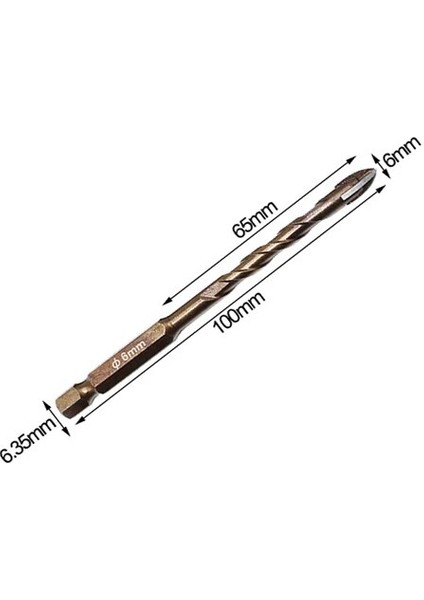 6mm Cam Matkap Uçları Justınlau 3-12MM Çapraz Hex Kiremit Matkap Uçları Cam Seramik Beton Delik Açıcı Tuğla Sert Alaşım Üçgen Bit Araç Kiti Için Set (Yurt Dışından)