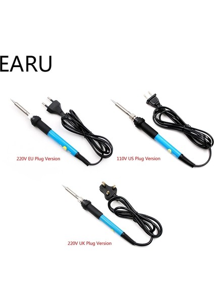 Sünger Ab Yeni Ayarlanabilir Sıcaklık Elektrikli Havya 220V 110V 60W Kaynak Lehim Rework Istasyonu Isı Kalem 5 Adet Ipuçları Onarım Aracı (Yurt Dışından) indirimleri