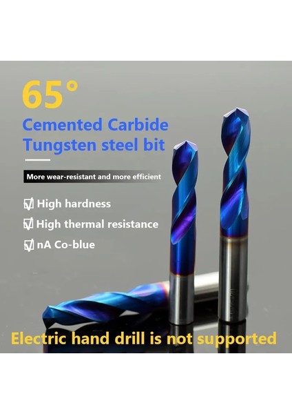 HRC65 1.9mm 1 Pc Tungsten Çelik Matkap Ucu 1.0-20.0mm HRC65 Katı Karbür Matkap Uçları Büküm Matkap Ucu Sert Alaşım Paslanmaz Aracı (Yurt Dışından)