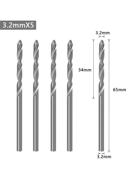 5 Adet 3.2MMX8MM-10MM 8mm 1/5 Adet 8MM/10MM Takım Elbise Shank Hss Ağaç Işleme Havşa Freze Ucu Seti Vida Çıkarıcı Remon Yıkım Ahşap Freze Kesicisi (Yurt Dışından)