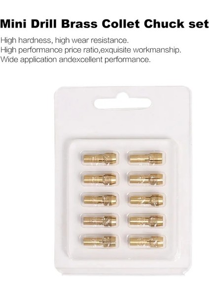10 Adet/takım Mini Matkap Pirinç Collet Chuck Taşlama Aynası Döner Elektrikli Motor Şaftı Matkap Ucu Matkaplar Chuck Adaptörü 0.5-3.2mm (Yurt Dışından)