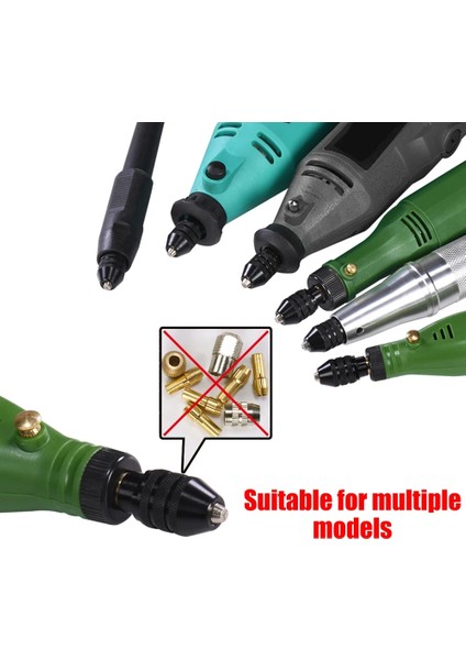 Gümüş 0.3-3.4 mm Mini Keyles Matkap Chuck Matkap Mili Tornavida Adaptörü Elektrikli Mikromotor Kelepçe Aracı Altıgen Şaft Matkap Chuck Matkap Adaptörü (Yurt Dışından)