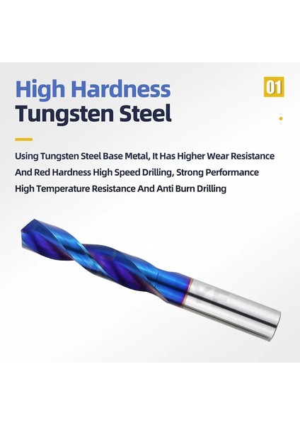 HRC55 1.3mm Tooleye Karbür Matkap Uçları Sert Metal Matkaplar Metal Işleme Cnc Torna Delme Araçları Için Tungsten Çelik Büküm Matkap Ucu 1.0-20.0mm (Yurt Dışından)