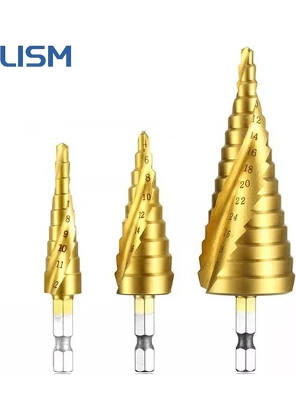 4-20 mm Hss Spiral Yivli Titanyum Kaplamalı Adım Matkap Ucu Spiral Flüt Hex Shank Ahşap Metal Delik Kesici Evrensel Elektrikli El Aletleri 4-12/20/32 (Yurt Dışından)