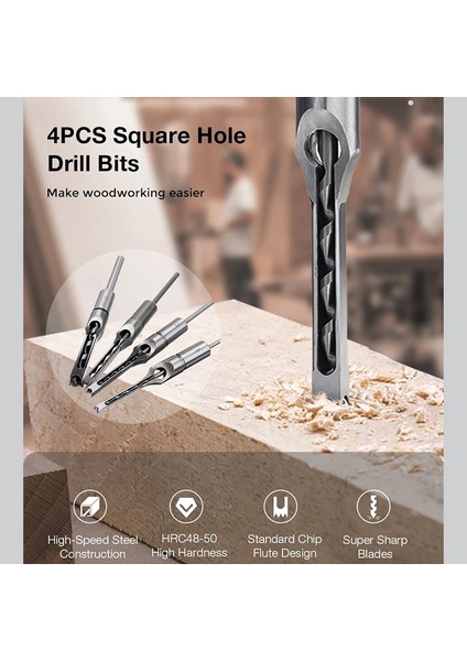 11MM Hss Büküm Matkap Uçları Ağaç Işleme Araçları Büküm Kare Delik Matkap Uçları Burgu Ortising Keski Matkap Seti Kare Delik 6.0mm ~ 16MM (Yurt Dışından)
