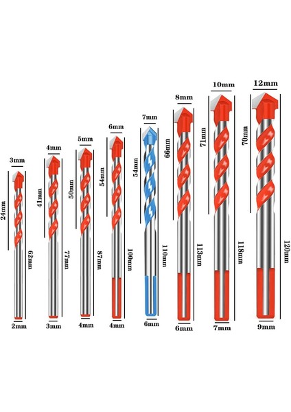 6mm 3/4/5/6/7/8/10/12MM Matkap Ucu Çok Fonksiyonlu Üçgen Matkap Uçları Seramik Karo Beton Cam Mermer Metal Ahşap Delik Açıcı (Yurt Dışından) modelleri