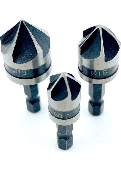 1 Adet 12MM Altıgen 1 Adet 82 Derece Pah Matkap Ucu Seti 12/16/19MM 5 Flüt Ağaç Işleme Matkap Ucu Kesici Havşa Matkap Ucu Seti Metal Delme (Yurt Dışından)