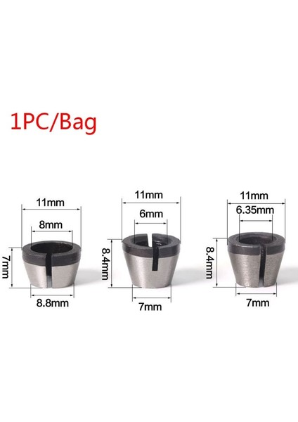 6.35MM 6mm 6.35MM 8mm Collet Chuck Adaptörü Gravür Kırpma Makinesi Elektrikli Yönlendirici Yüksek Hassasiyetli (Yurt Dışından)