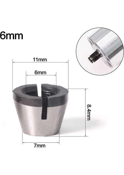 6.35MM 6mm 6.35MM 8mm Collet Chuck Adaptörü Gravür Kırpma Makinesi Elektrikli Yönlendirici Yüksek Hassasiyetli (Yurt Dışından)