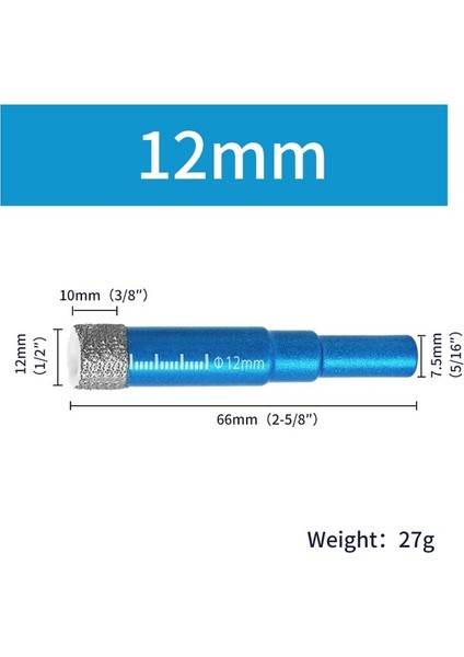 12MM Yüksek Kaliteli 1 Adet 5-16MM Yuvarlak Şaft Lehimli Seramik Mermer Granit Vitrifiye Fayans Delik Açıcı Elmas Kuru Matkap Ucu Delik Testere Kesici (Yurt Dışından)