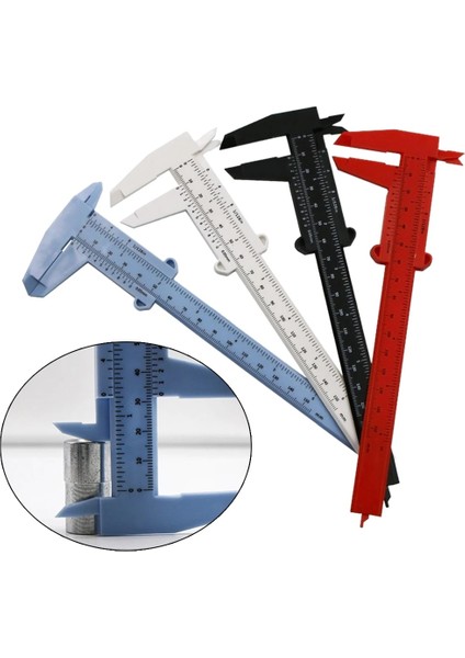 Mavi 1 Adet 0-150MM Sürmeli Kaliperler Çift Kural Ölçeği Plastik Derinlik Yükseklik Ölçü Aracı Hassas Ölçüm Cihazı Ölçü Aracı (Yurt Dışından)