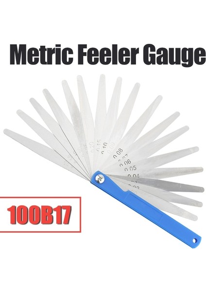 100B17 100B17 Filer Ölçer Metrik Boyut 0.02-1mm Kalınlık Ölçer Seti Valfler Valflerin Yaprakları Ölçüm Probu Boşluğu Için Buji Boşluğu (Yurt Dışından)