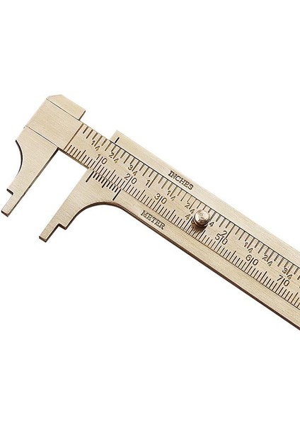 100MM Yüksek Kalite 0-100MM Çift Ölçekli Mini Pirinç Kumpas Saf Bakır Sürmeli Çift Ölçekli Ölçüm Cetveli Taşınabilir Retro (Yurt Dışından)