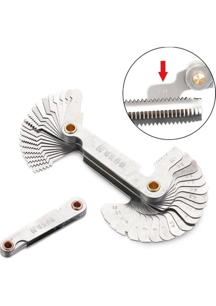 Her Ikisi De Tüm Karbon Çelik 55/60 Derece Metrik Inç Konu Fiş Ölçer Dişli Diş Vida Pitch Göstergeleri Merkezi Ölçüm Torna Kombinasyonu Aracı (Yurt Dışından) indirimleri