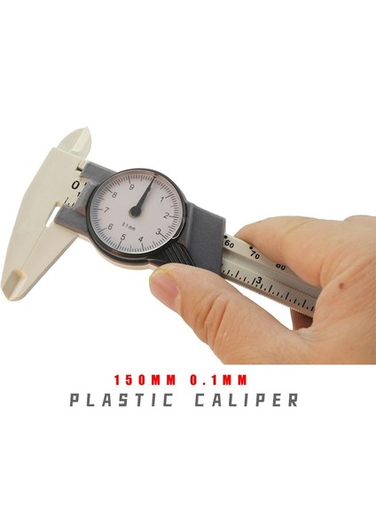 A4 1 Adet 0-150MM Metrik Inç Plastik Saat Kartı Saatli Plastik Kumpas (Yurt Dışından)