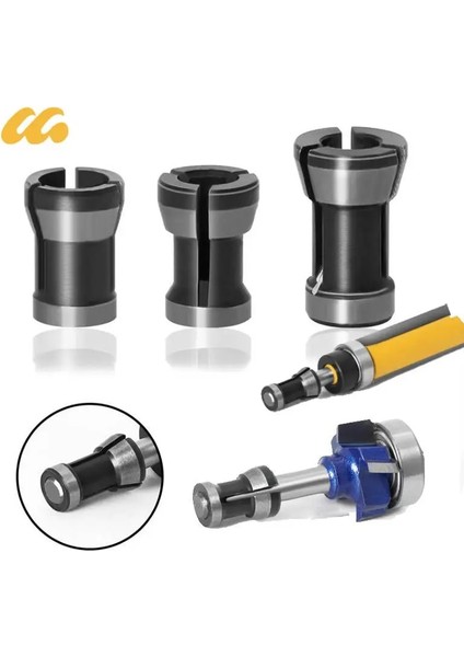Set 1-3 Adet Yüksek Hassasiyetli Shank Freze Kesici Collet Chuck Elektrikli Ağaç Işleme Düzeltici Ahşap Yönlendirici Oyma Makinesi 8mm 6.35MM 6mm (Yurt Dışından) fiyatları