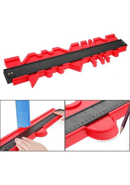 12 cm Gri Şekil Ölçer Plastik Profil Kopya Ölçer El Aracı Teksir Ölçeği Şablon Ahşap Markalama Araçları Fayans Laminat Kiremit Aracı (Yurt Dışından)