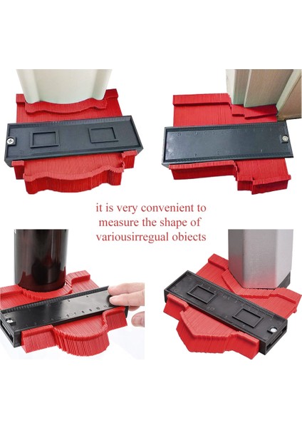 12 cm Gri Şekil Ölçer Plastik Profil Kopya Ölçer El Aracı Teksir Ölçeği Şablon Ahşap Markalama Araçları Fayans Laminat Kiremit Aracı (Yurt Dışından)