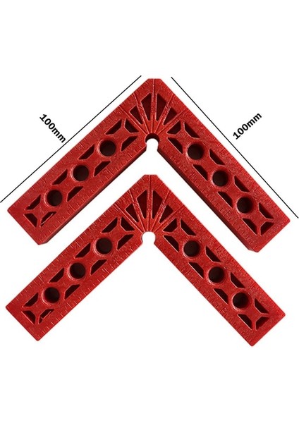 2 Adet Kırmızı 10X10 cm 150/100MM Kare Cetvel Alüminyum Alaşımlı Işaretleme 90 Derece Sağ Açı Cetvel L Tipi Taşınabilir Hassas Kare Delik Konumlandırma (Yurt Dışından)