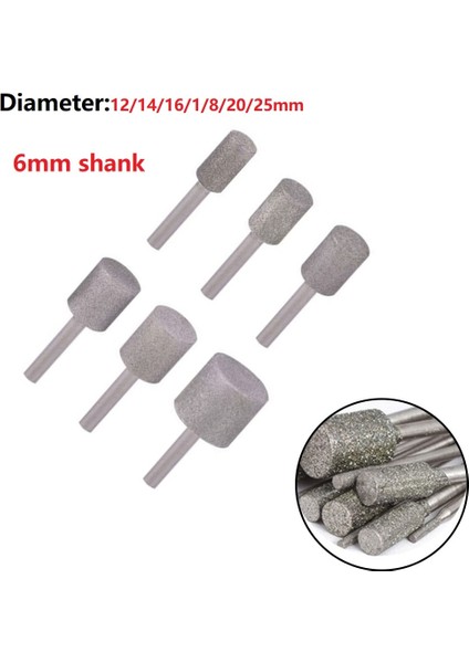 25MM 10 Adet Taşlama Ucu Silindir Elmas Çapak Matkap Ucu 4-12MM Oyma Gravür Sondaj Ağaç Işleme Aleti Öğütücü Aksesuarları (Yurt Dışından) fiyatları