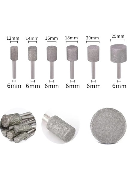 25MM 10 Adet Taşlama Ucu Silindir Elmas Çapak Matkap Ucu 4-12MM Oyma Gravür Sondaj Ağaç Işleme Aleti Öğütücü Aksesuarları (Yurt Dışından) fırsatları