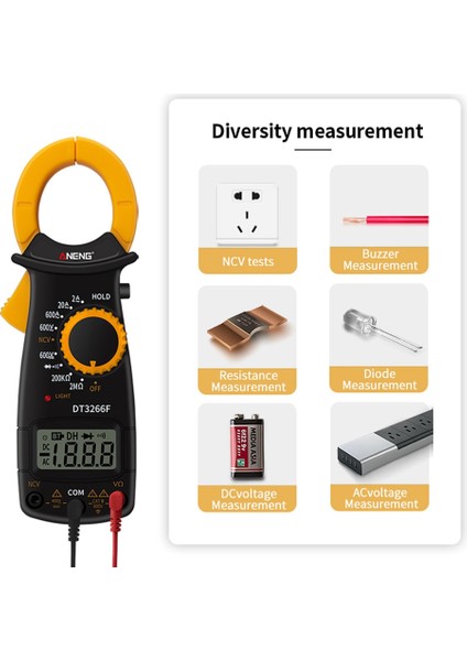 Taşınabilir Pens Metre Dijital Multimetre Voltmetre Ohmmetre Direnç Kapasite Ac Dc Akım Gerilim Elektrik Test Cihazı (Yurt Dışından) modelleri