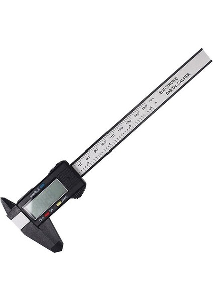 SIYAH-150MM 6 Inç Dijital Sürmeli Kumpaslar 0-150MM LCD Elektronik Kumpas Karbon Fiber Ölçer Yükseklik Ölçme Aletleri Mikrometre (Yurt Dışından)