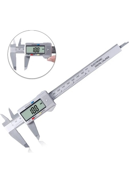 SIYAH-150MM 6 Inç Dijital Sürmeli Kumpaslar 0-150MM LCD Elektronik Kumpas Karbon Fiber Ölçer Yükseklik Ölçme Aletleri Mikrometre (Yurt Dışından) modelleri