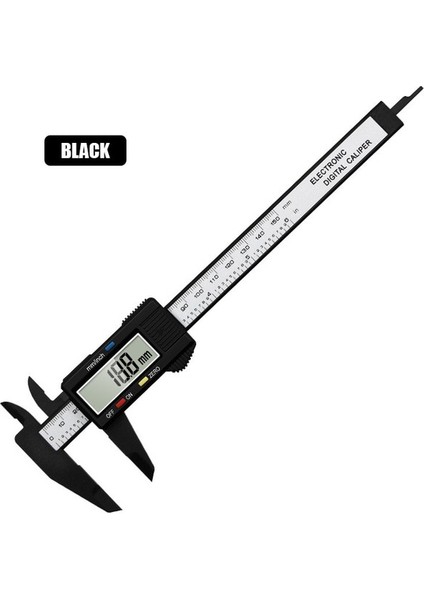 Siyah Plastik 150MM Elektronik Dijital Kumpas Karbon Fiber Kadran Sürmeli Kumpas Ölçer Pakometre Dijital Mikrometre Ölçme Araçları (Yurt Dışından)
