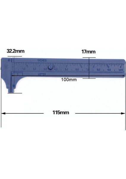 D 80MM Plastik Sürmeli Kumpas Çift Ölçekli Ölçüm Milimetre/inç Sürgülü Mikrometre Öğrenci Mini Cetvel Dıy Modeli Dropship (Yurt Dışından)