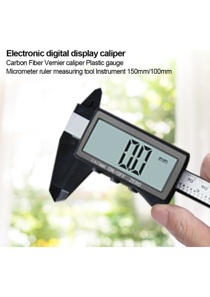Siyah 150MM 0-150/110MM Dijital Kumpas Elektronik Plastik Kumpaslar Sürmeli Ölçme Aracı Marangozluk Aracı Cetvel Büyük Ekran Pakometre Aracı (Yurt Dışından) modelleri