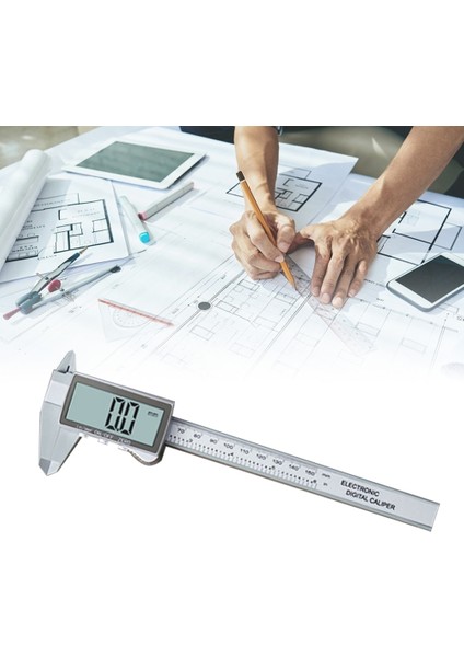 Siyah 150MM 0-150/110MM Dijital Kumpas Elektronik Plastik Kumpaslar Sürmeli Ölçme Aracı Marangozluk Aracı Cetvel Büyük Ekran Pakometre Aracı (Yurt Dışından) indirimleri